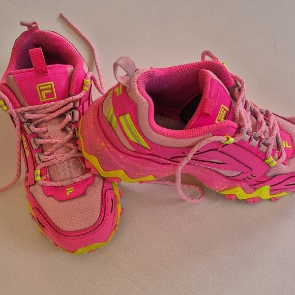 Fila Pink and Yellow Sneakers with Sporty Design - Picture 4 of 8